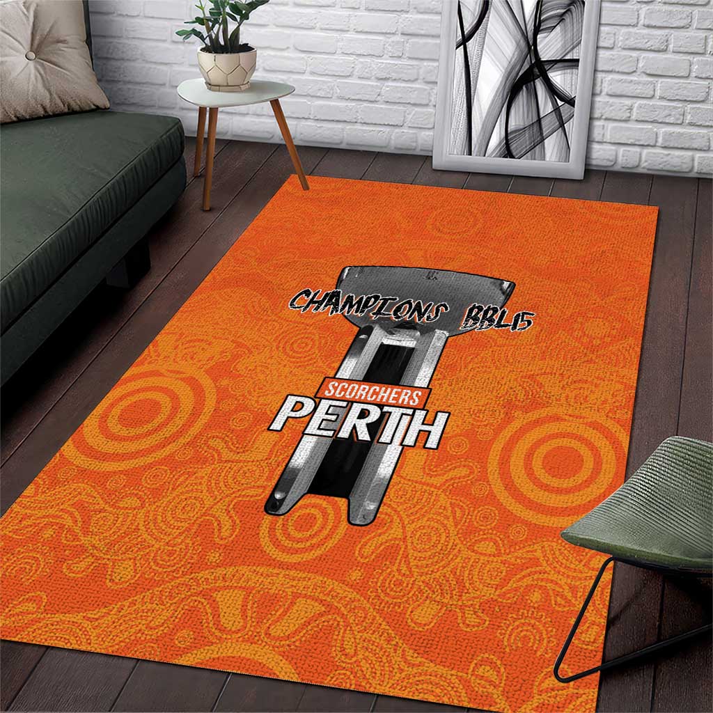 Cricket Australia Perth Champions 2026 Area Rug Gold Aboriginal Dot Art