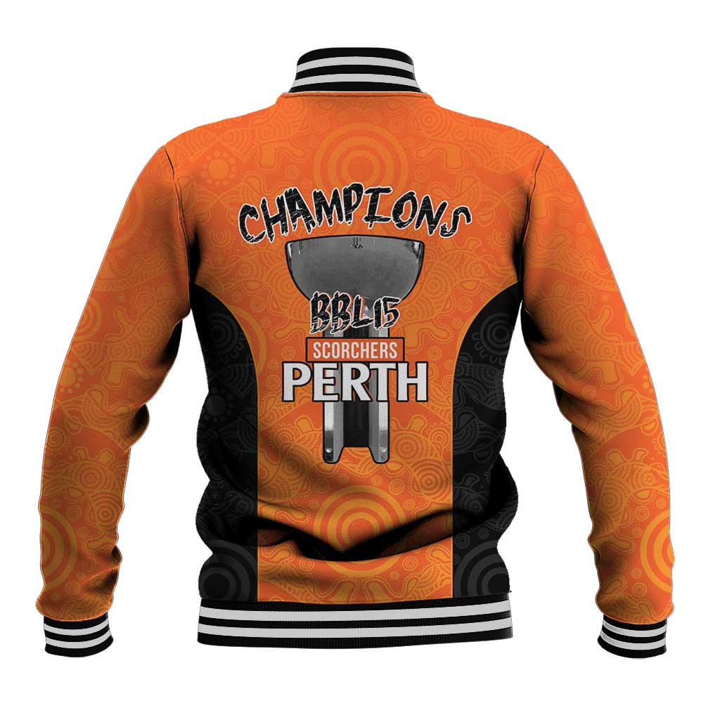 Cricket Australia Perth Champions 2026 Baseball Jacket Gold Aboriginal Dot Art