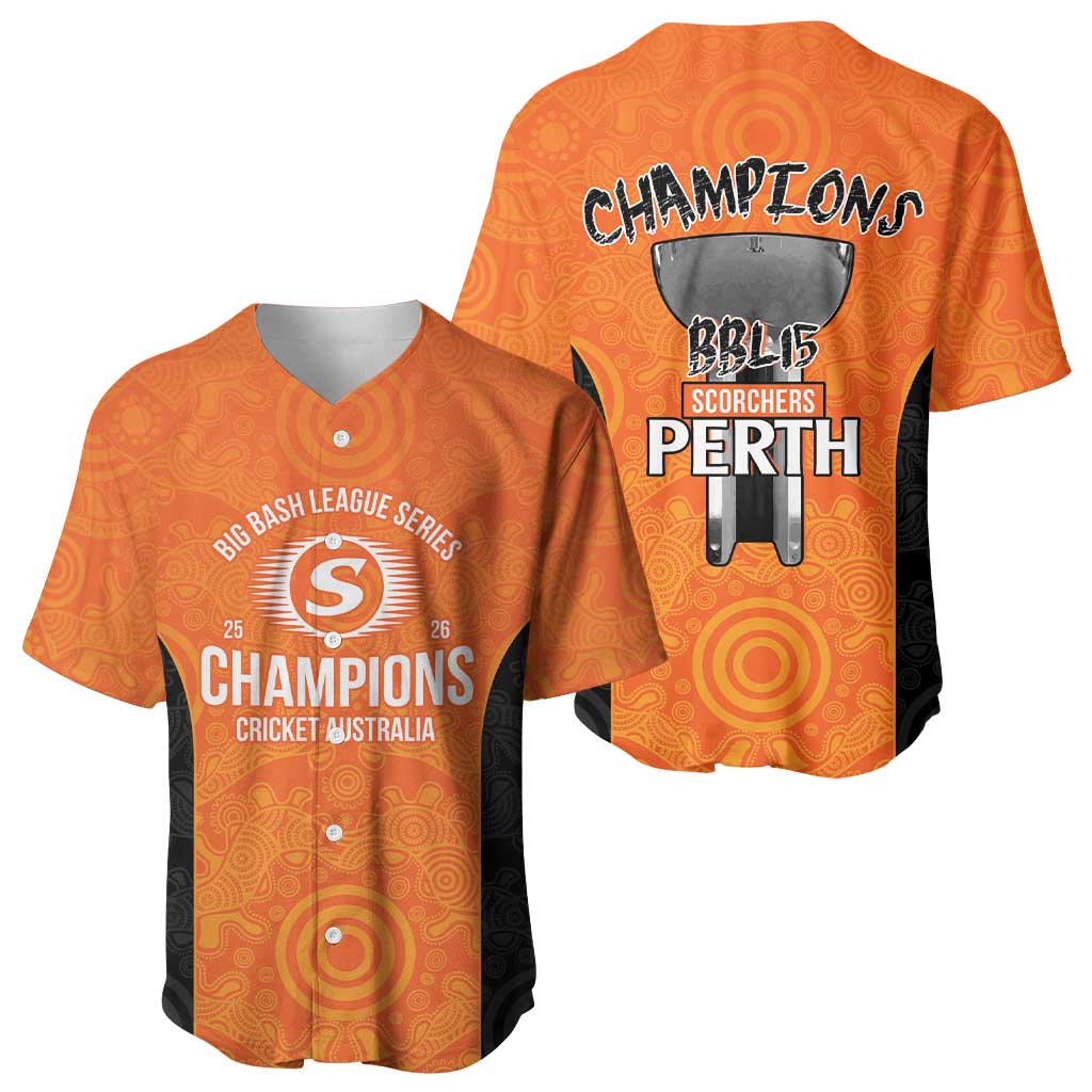 Cricket Australia Perth Champions 2026 Baseball Jersey Gold Aboriginal Dot Art