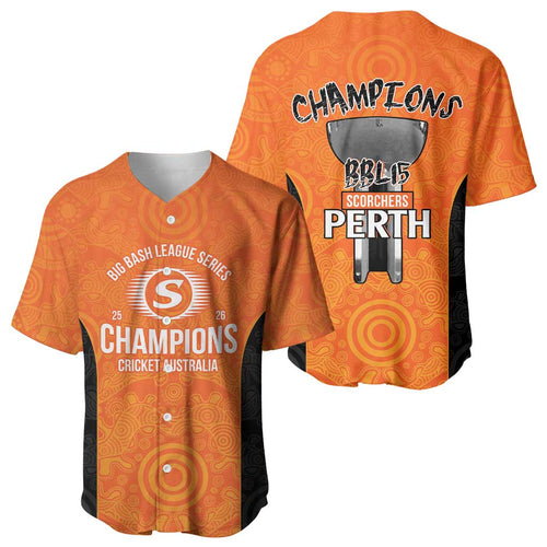 Cricket Australia Perth Champions 2026 Baseball Jersey Gold Aboriginal Dot Art