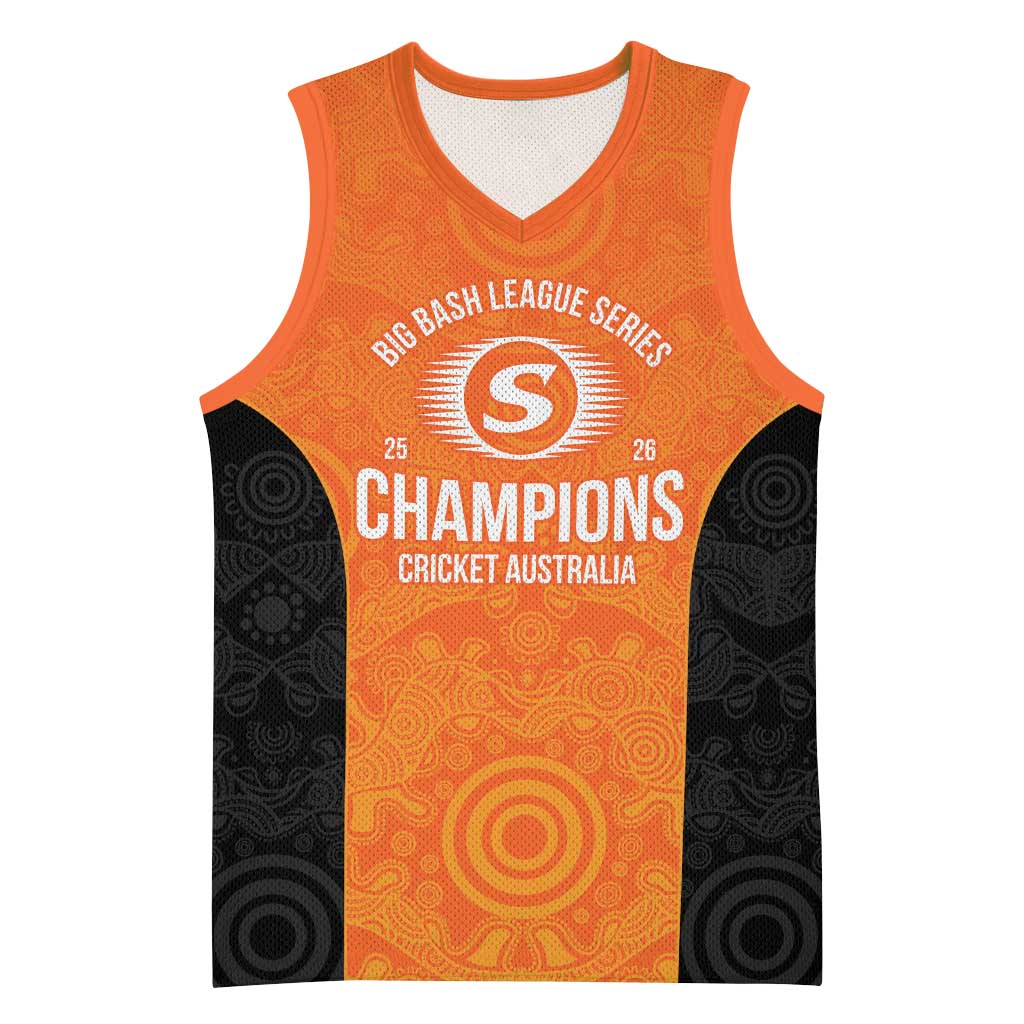 Cricket Australia Perth Champions 2026 Basketball Jersey Gold Aboriginal Dot Art