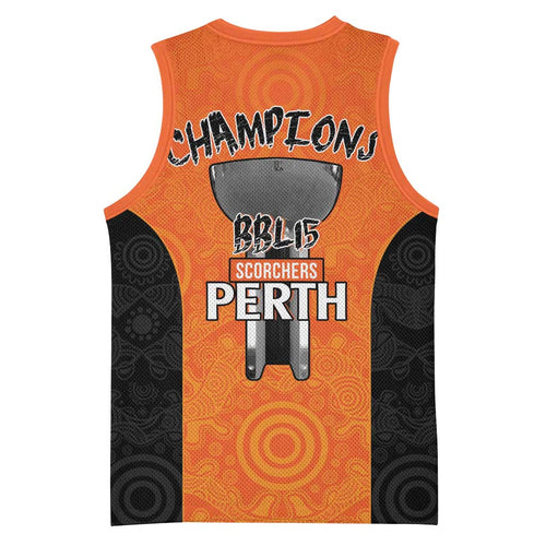 Cricket Australia Perth Champions 2026 Basketball Jersey Gold Aboriginal Dot Art