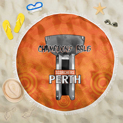Cricket Australia Perth Champions 2026 Beach Blanket Gold Aboriginal Dot Art