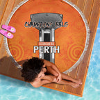Cricket Australia Perth Champions 2026 Beach Blanket Gold Aboriginal Dot Art