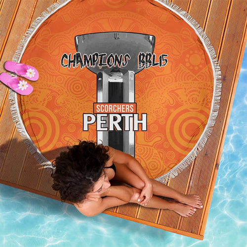 Cricket Australia Perth Champions 2026 Beach Blanket Gold Aboriginal Dot Art