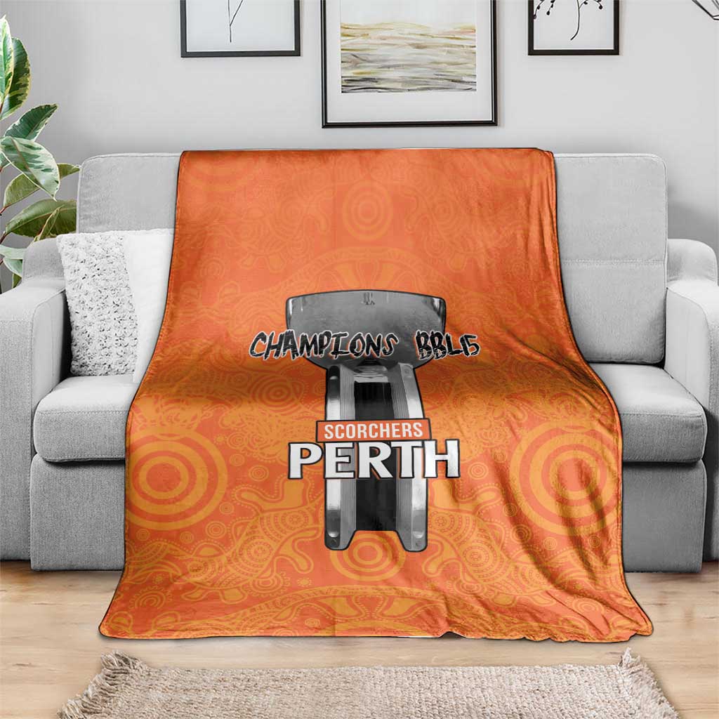 Cricket Australia Perth Champions 2026 Blanket Gold Aboriginal Dot Art