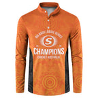 Cricket Australia Perth Champions 2026 Button Sweatshirt Gold Aboriginal Dot Art