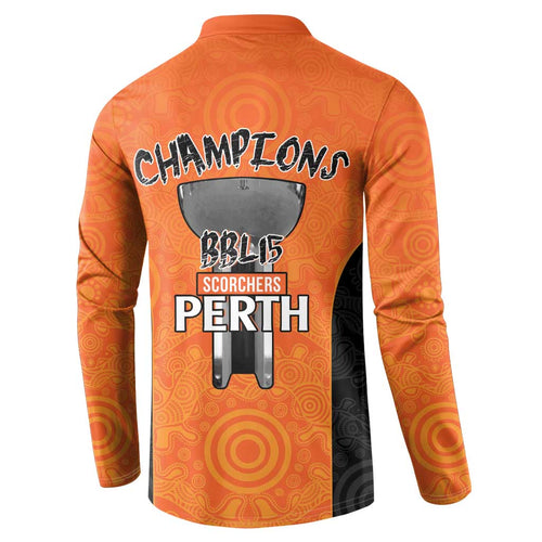 Cricket Australia Perth Champions 2026 Button Sweatshirt Gold Aboriginal Dot Art