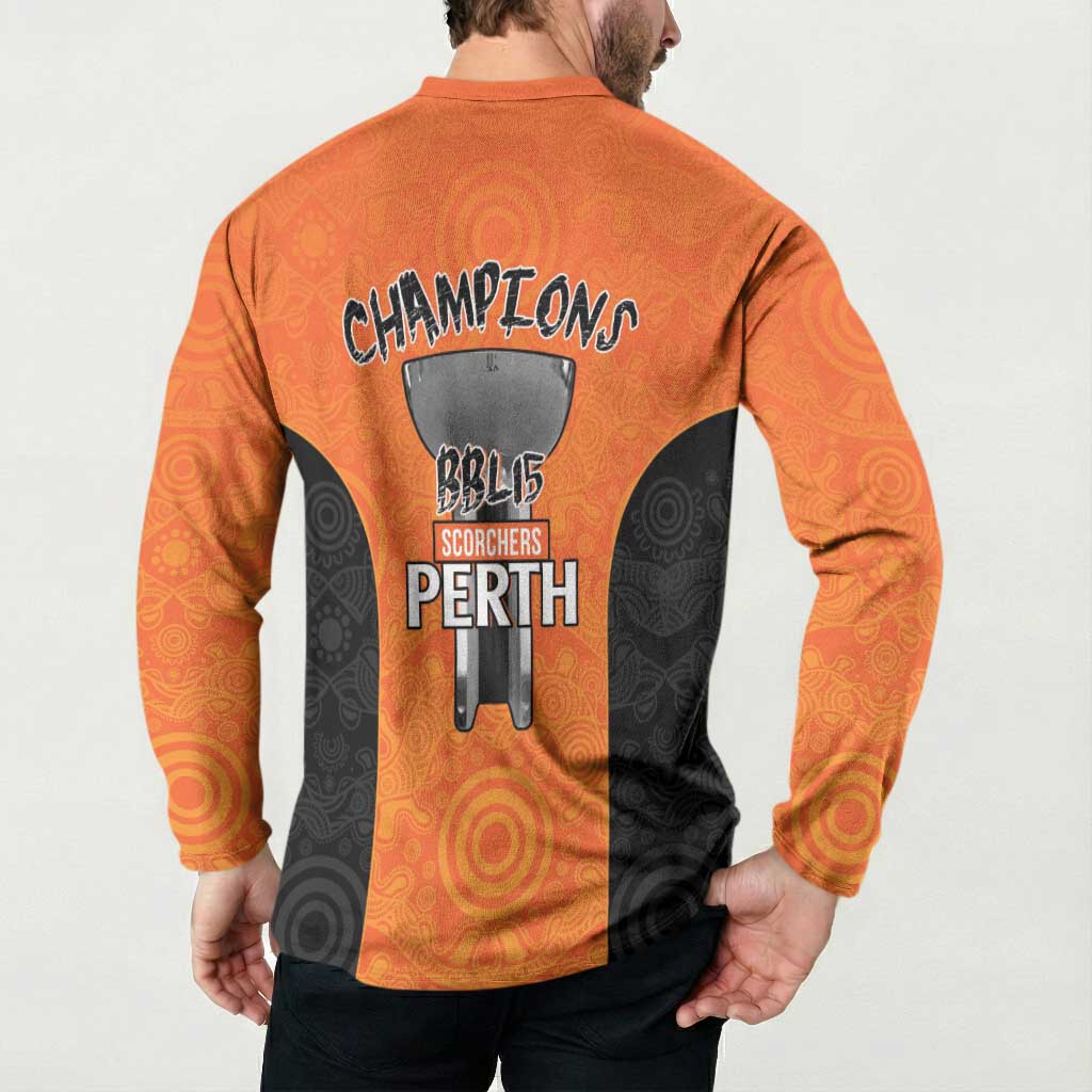 Cricket Australia Perth Champions 2026 Button Sweatshirt Gold Aboriginal Dot Art
