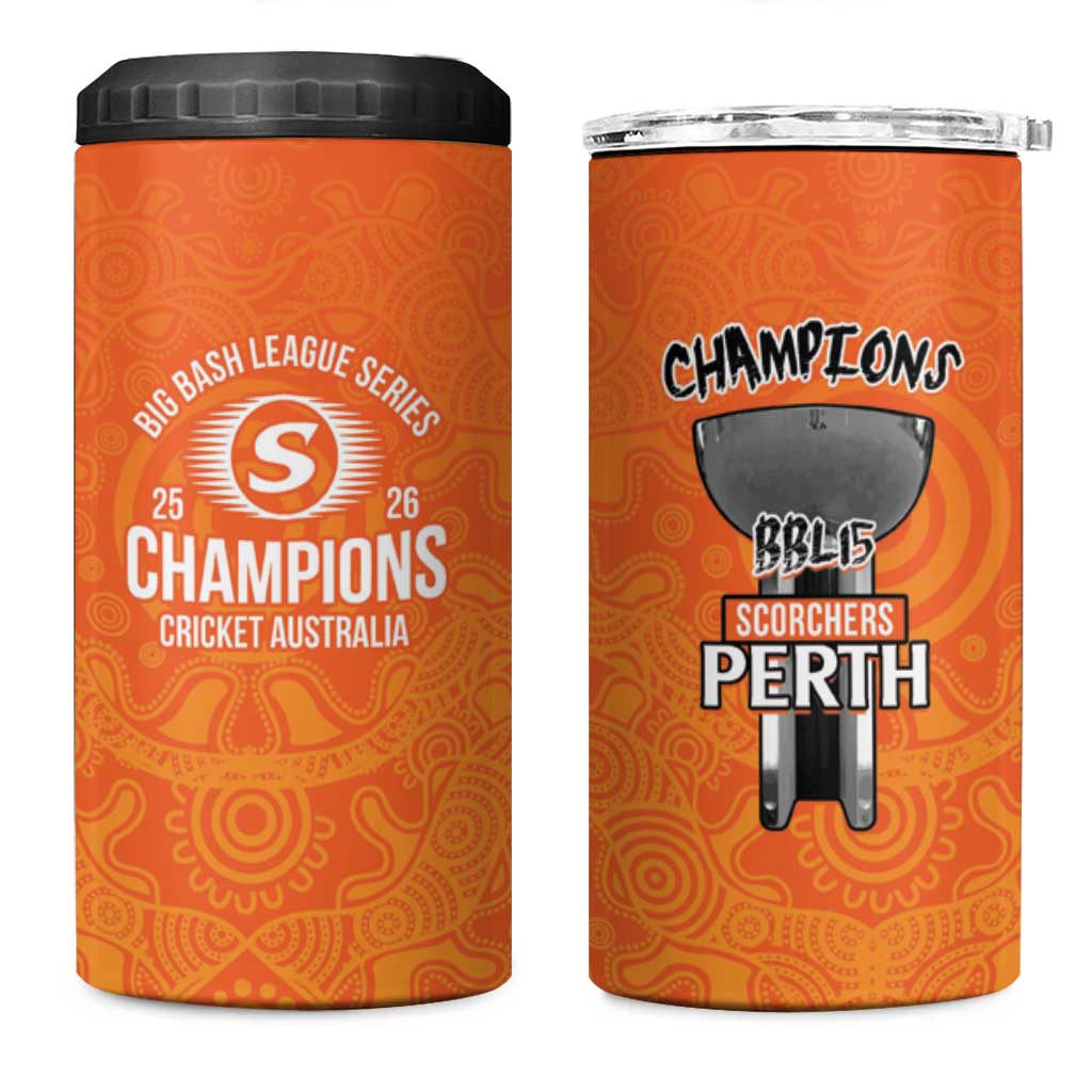 Cricket Australia Perth Champions 2026 4 in 1 Can Cooler Tumbler Gold Aboriginal Dot Art
