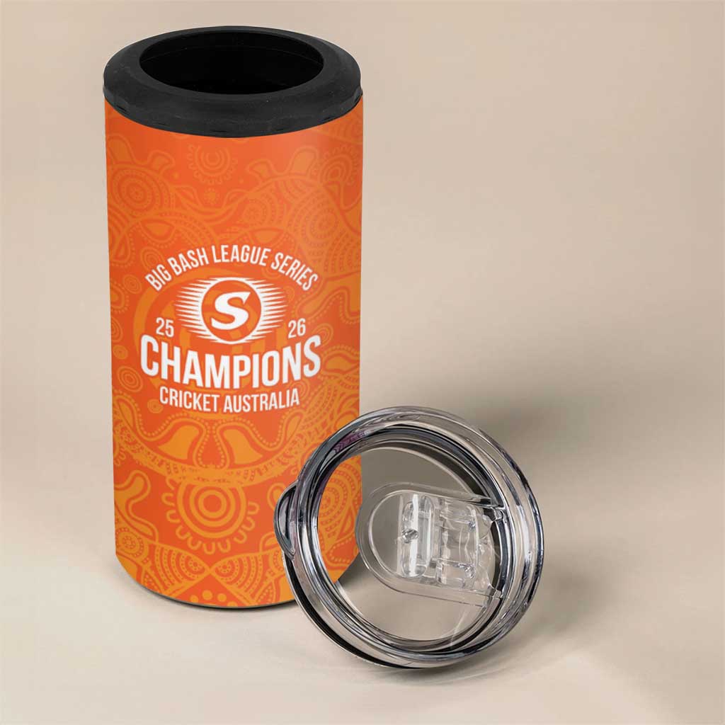 Cricket Australia Perth Champions 2026 4 in 1 Can Cooler Tumbler Gold Aboriginal Dot Art