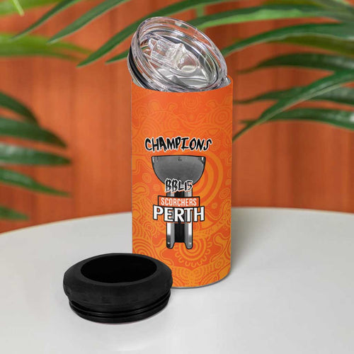 Cricket Australia Perth Champions 2026 4 in 1 Can Cooler Tumbler Gold Aboriginal Dot Art