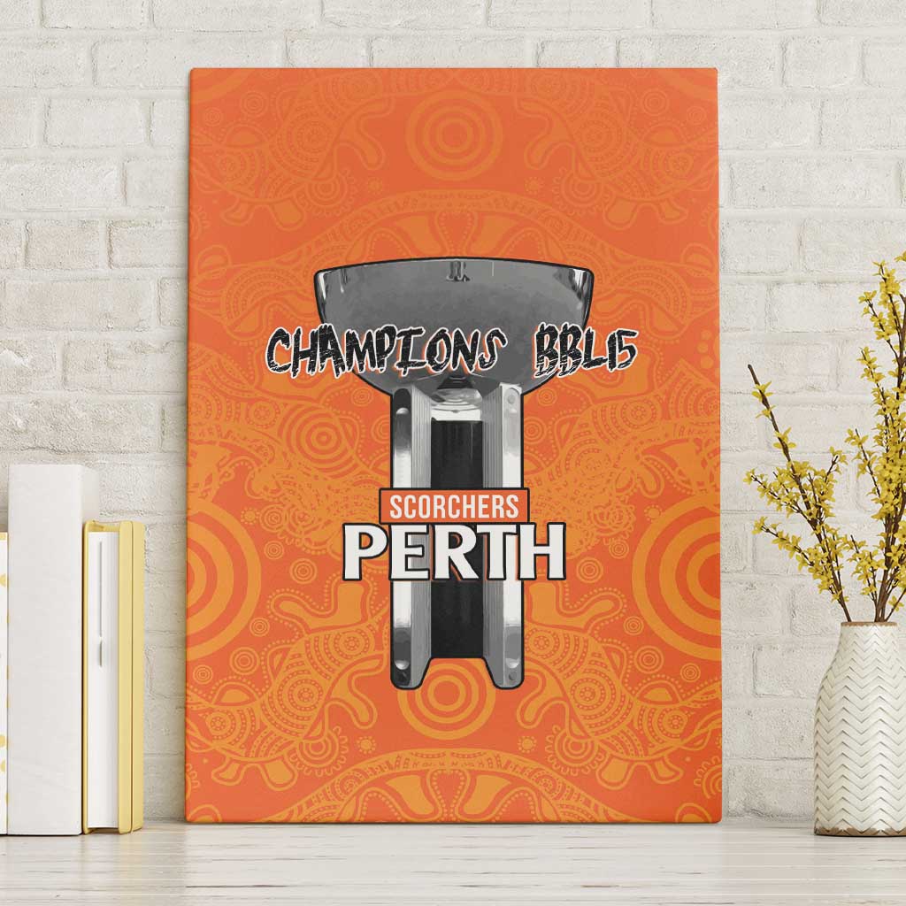 Cricket Australia Perth Champions 2026 Canvas Wall Art Gold Aboriginal Dot Art