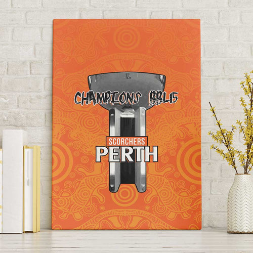 Cricket Australia Perth Champions 2026 Canvas Wall Art Gold Aboriginal Dot Art