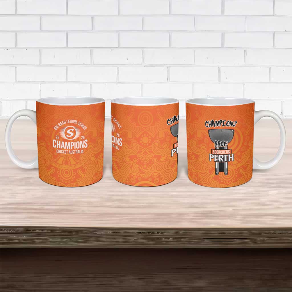 Cricket Australia Perth Champions 2026 Ceramic Mug Gold Aboriginal Dot Art