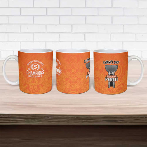 Cricket Australia Perth Champions 2026 Ceramic Mug Gold Aboriginal Dot Art