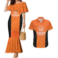 Cricket Australia Perth Champions 2026 Couples Matching Mermaid Dress and Hawaiian Shirt Gold Aboriginal Dot Art