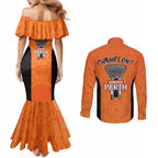Cricket Australia Perth Champions 2026 Couples Matching Mermaid Dress and Long Sleeve Button Shirt Gold Aboriginal Dot Art