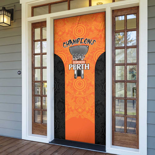 Cricket Australia Perth Champions 2026 Door Cover Gold Aboriginal Dot Art