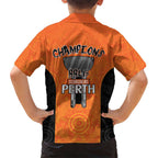 Cricket Australia Perth Champions 2026 Family Matching Long Sleeve Bodycon Dress and Hawaiian Shirt Gold Aboriginal Dot Art
