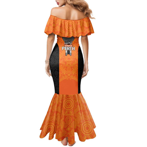 Cricket Australia Perth Champions 2026 Family Matching Mermaid Dress and Hawaiian Shirt Gold Aboriginal Dot Art