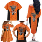Cricket Australia Perth Champions 2026 Family Matching Off The Shoulder Long Sleeve Dress and Hawaiian Shirt Gold Aboriginal Dot Art