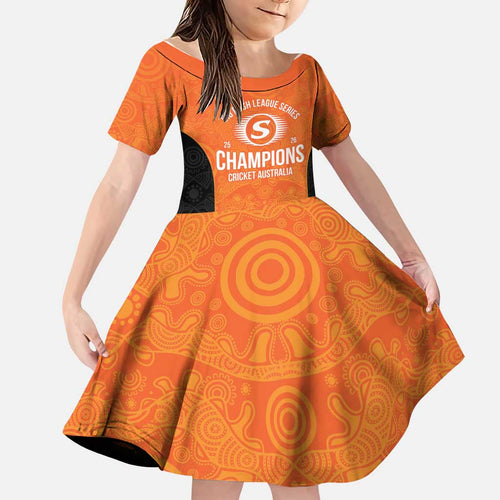 Cricket Australia Perth Champions 2026 Family Matching Off Shoulder Short Dress and Hawaiian Shirt Gold Aboriginal Dot Art