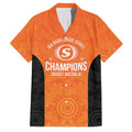 Cricket Australia Perth Champions 2026 Family Matching Off Shoulder Short Dress and Hawaiian Shirt Gold Aboriginal Dot Art