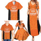 Cricket Australia Perth Champions 2026 Family Matching Summer Maxi Dress and Hawaiian Shirt Gold Aboriginal Dot Art