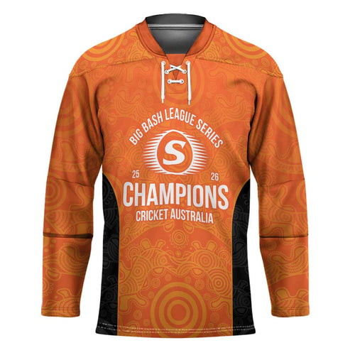 Cricket Australia Perth Champions 2026 Hockey Jersey Gold Aboriginal Dot Art