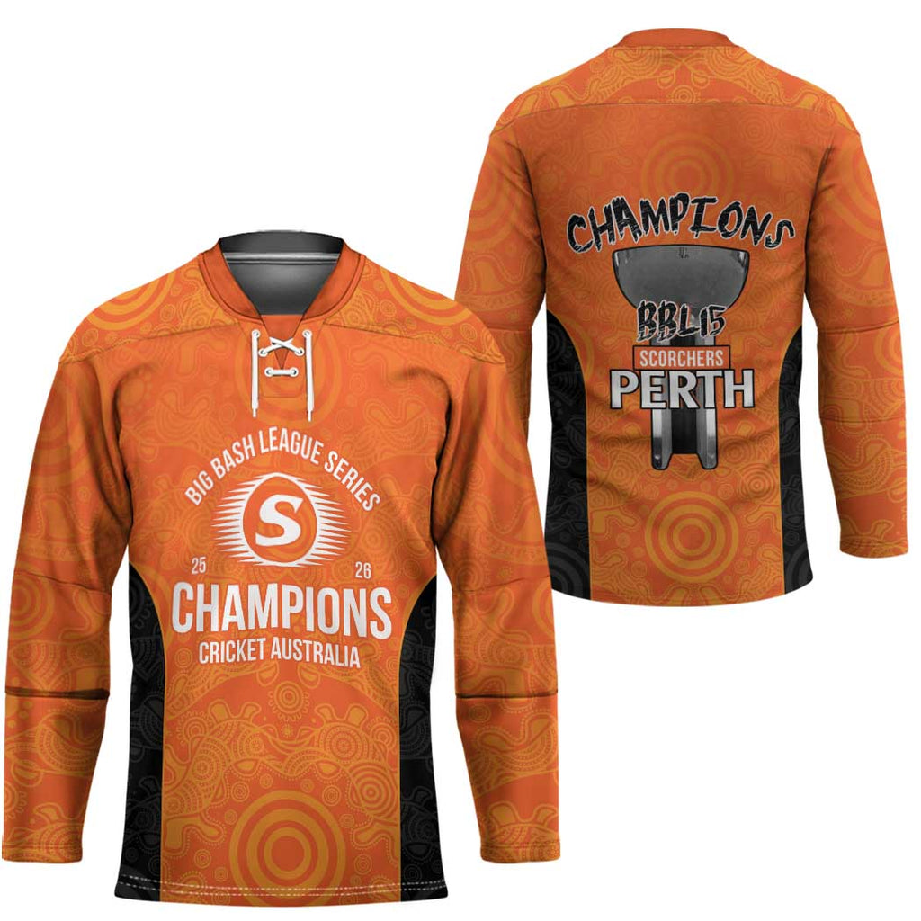 Cricket Australia Perth Champions 2026 Hockey Jersey Gold Aboriginal Dot Art