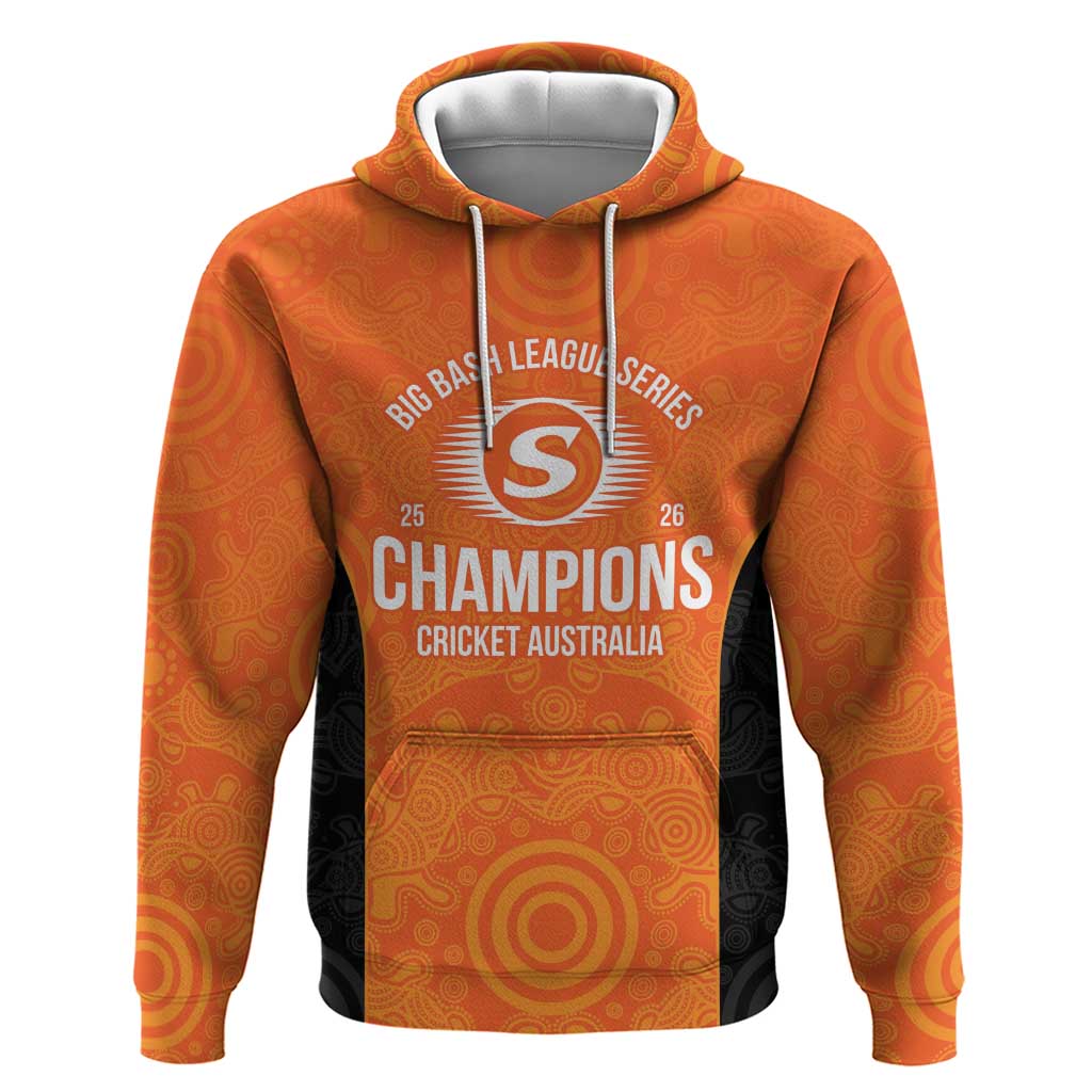Cricket Australia Perth Champions 2026 Hoodie Gold Aboriginal Dot Art