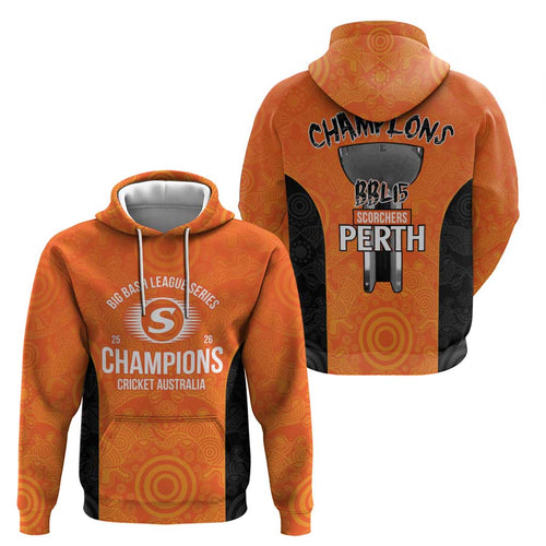 Cricket Australia Perth Champions 2026 Hoodie Gold Aboriginal Dot Art