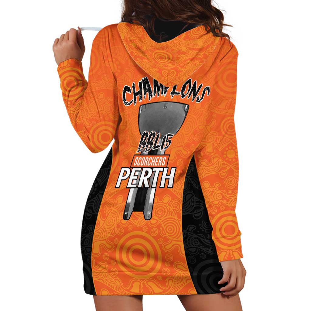 Cricket Australia Perth Champions 2026 Hoodie Dress Gold Aboriginal Dot Art