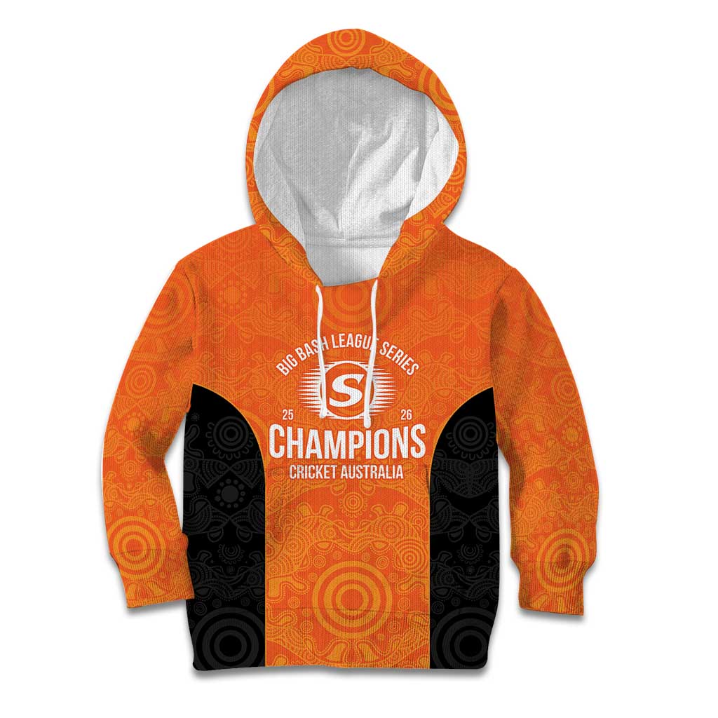 Cricket Australia Perth Champions 2026 Kid Hoodie Gold Aboriginal Dot Art
