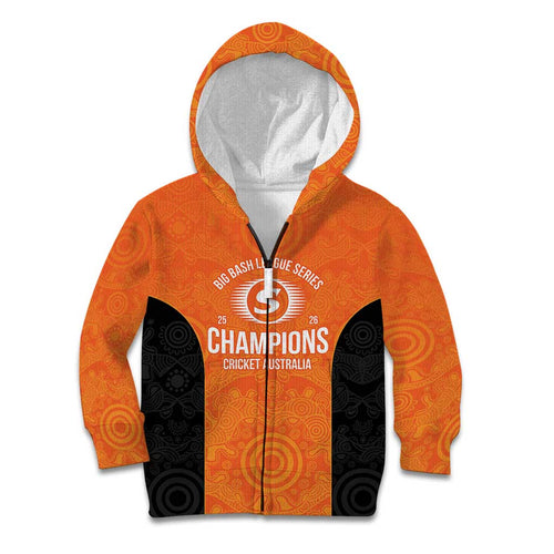 Cricket Australia Perth Champions 2026 Kid Hoodie Gold Aboriginal Dot Art