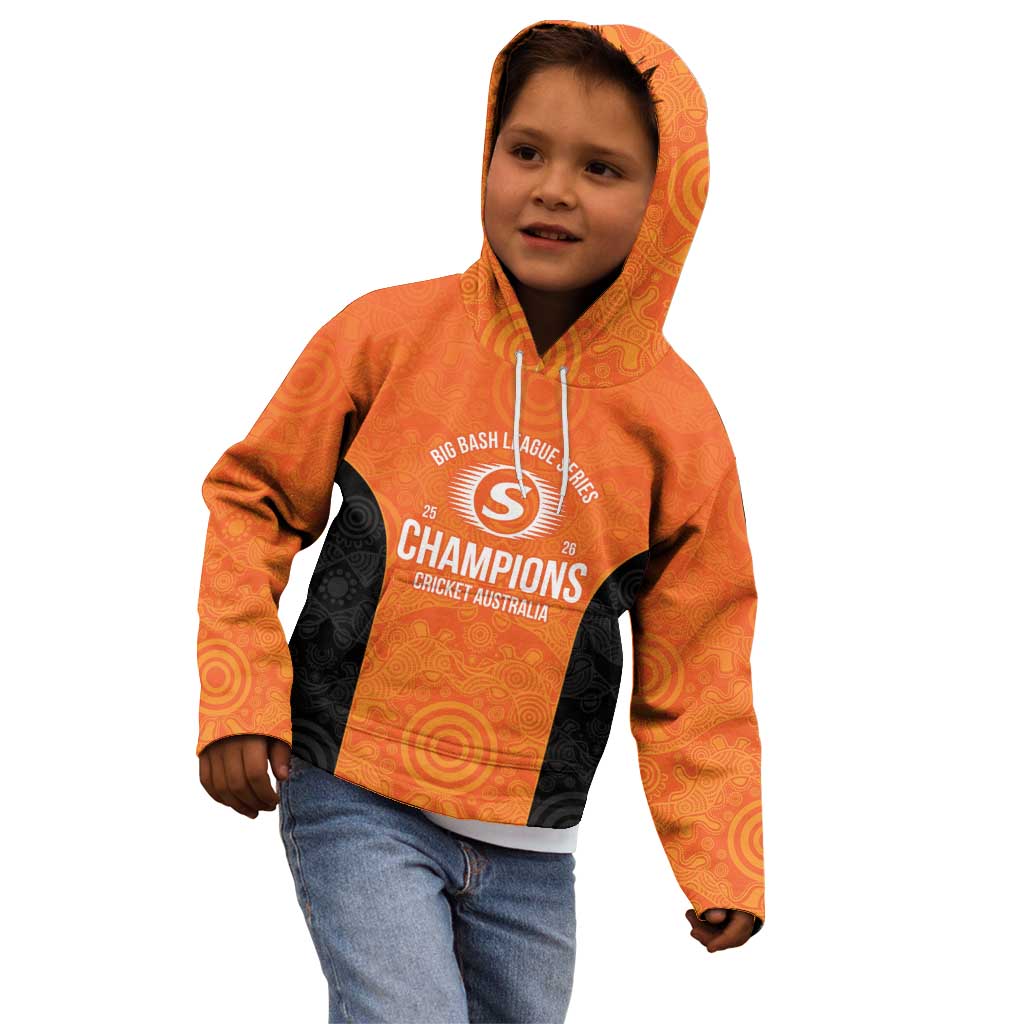 Cricket Australia Perth Champions 2026 Kid Hoodie Gold Aboriginal Dot Art