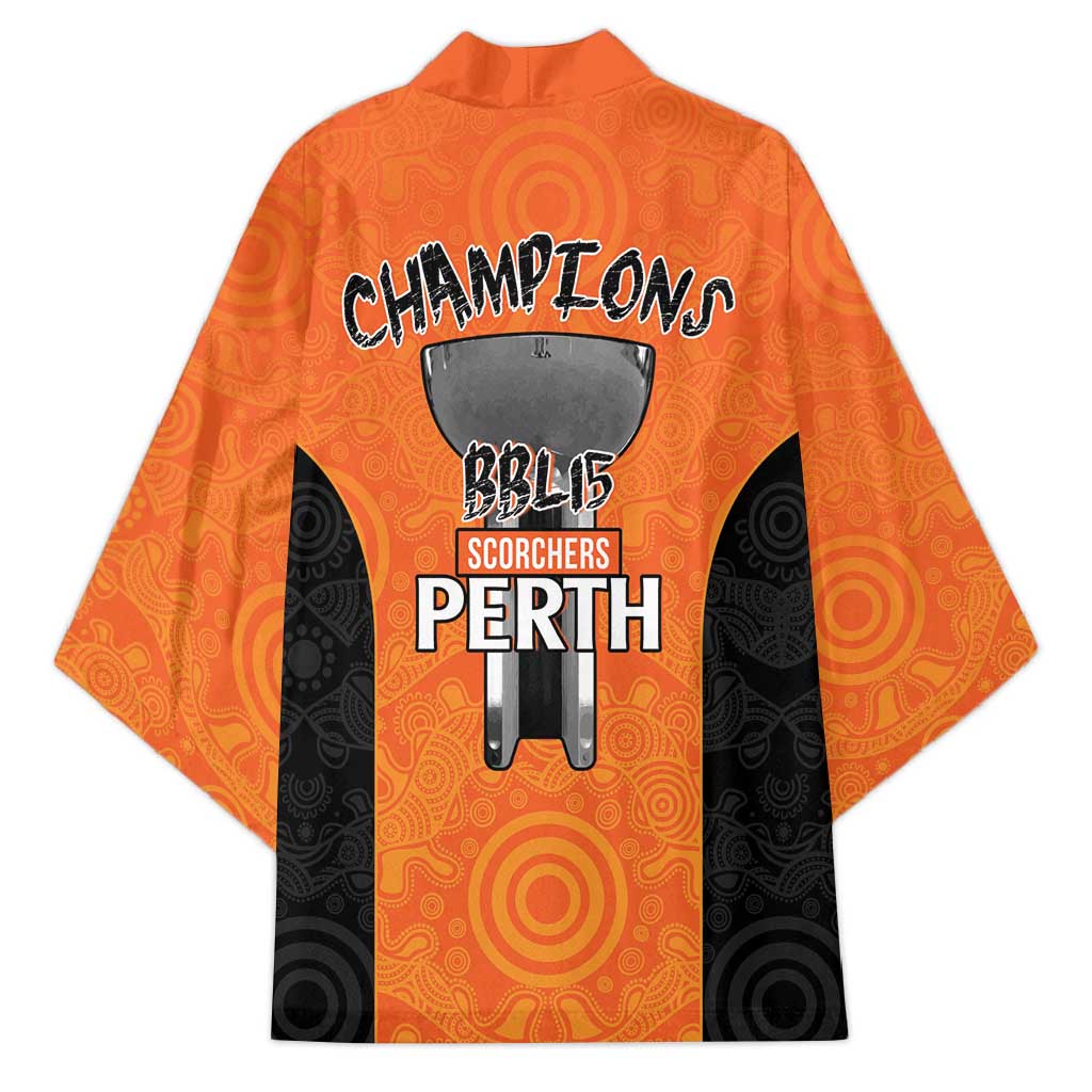 Cricket Australia Perth Champions 2026 Kimono Gold Aboriginal Dot Art
