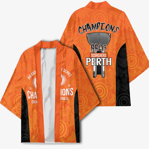 Cricket Australia Perth Champions 2026 Kimono Gold Aboriginal Dot Art