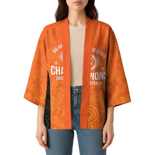 Cricket Australia Perth Champions 2026 Kimono Gold Aboriginal Dot Art