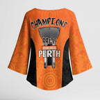 Cricket Australia Perth Champions 2026 Kimono Sleeve Blouse Gold Aboriginal Dot Art