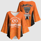 Cricket Australia Perth Champions 2026 Kimono Sleeve Blouse Gold Aboriginal Dot Art