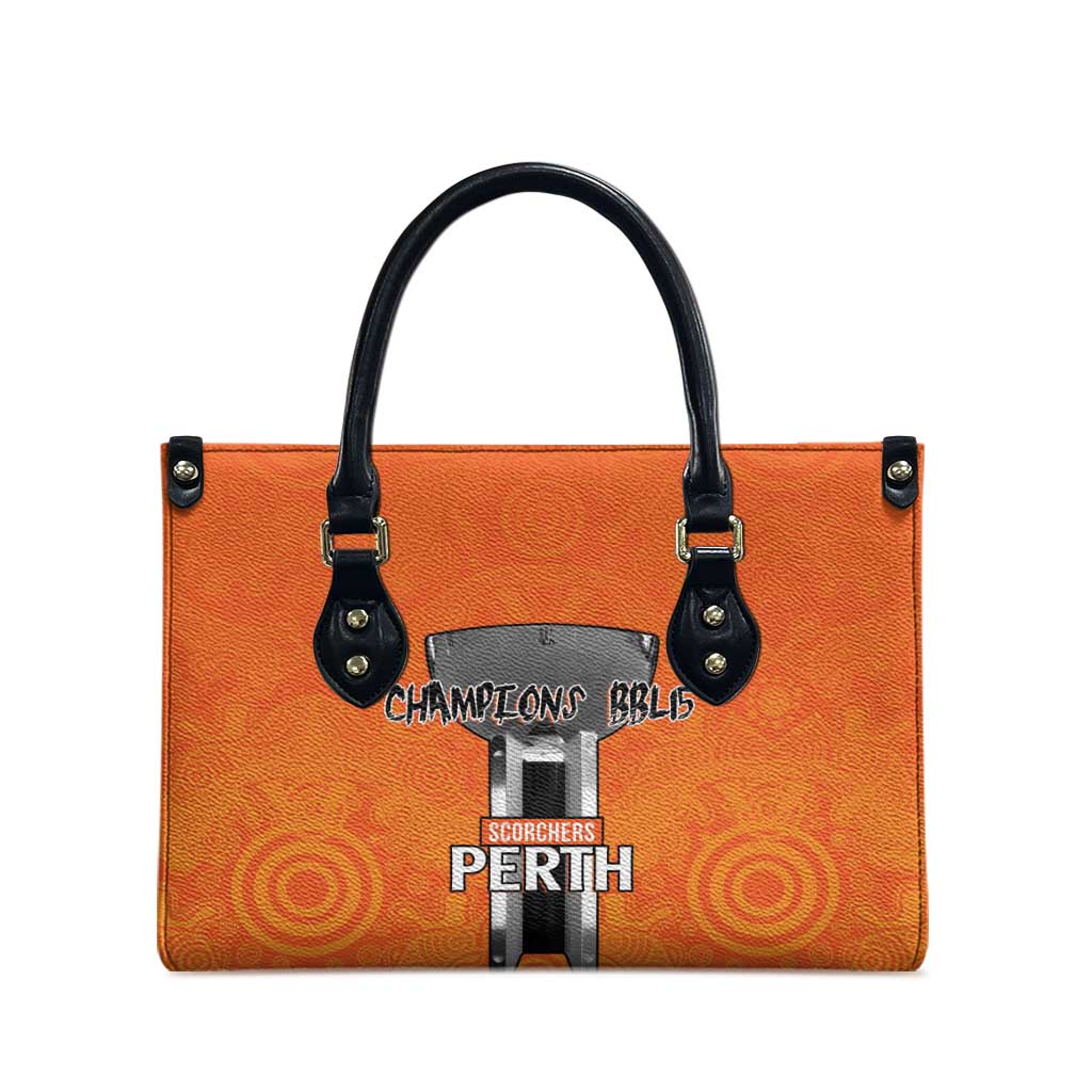 Cricket Australia Perth Champions 2026 Leather Bag Gold Aboriginal Dot Art