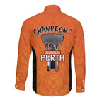 Cricket Australia Perth Champions 2026 Long Sleeve Button Shirt Gold Aboriginal Dot Art