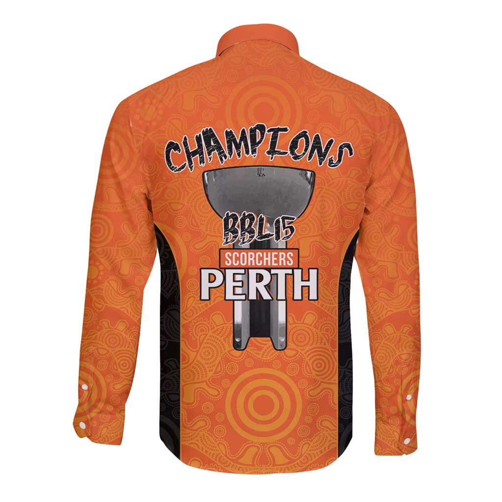 Cricket Australia Perth Champions 2026 Long Sleeve Button Shirt Gold Aboriginal Dot Art