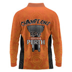 Cricket Australia Perth Champions 2026 Long Sleeve Polo Shirt Gold Aboriginal Dot Art