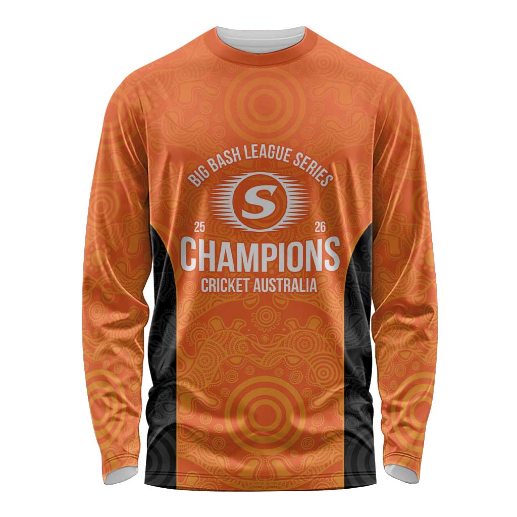 Cricket Australia Perth Champions 2026 Long Sleeve Shirt Gold Aboriginal Dot Art