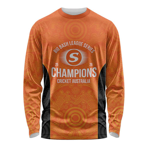 Cricket Australia Perth Champions 2026 Long Sleeve Shirt Gold Aboriginal Dot Art