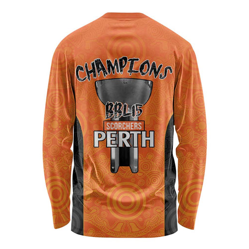 Cricket Australia Perth Champions 2026 Long Sleeve Shirt Gold Aboriginal Dot Art
