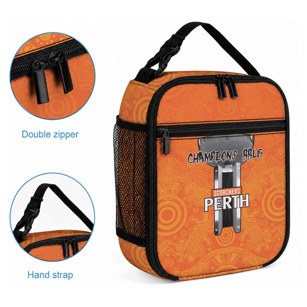 Cricket Australia Perth Champions 2026 Lunch Bag Gold Aboriginal Dot Art